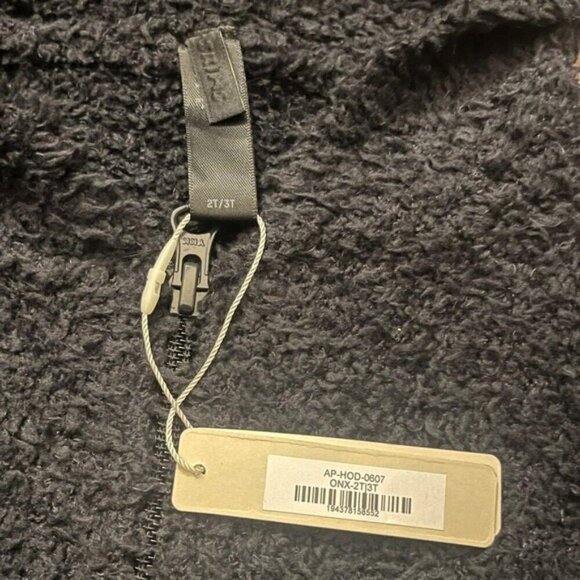 SKIMS kids 2T/3T unisex sherpa hoodie full zip up onyx black NWT MSRP $88 - Picture 2 of 6